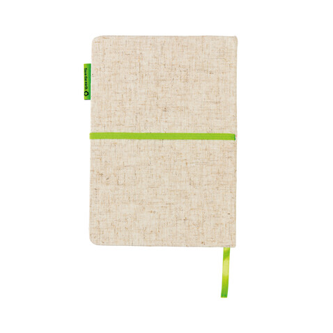 A5 Jute Notizbuch grün, grün bedrucken, Art.-Nr. P773.943 A5 Jute Notizbuch grün, grün bedrucken, Art.-Nr. P773.943