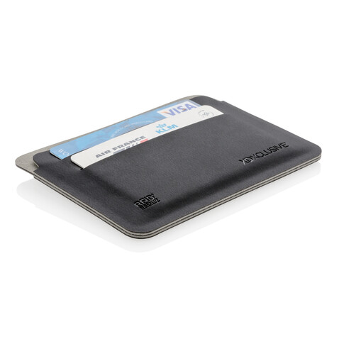 Quebec RFID Kartenhalter schwarz, grau bedrucken, Art.-Nr. P820.671