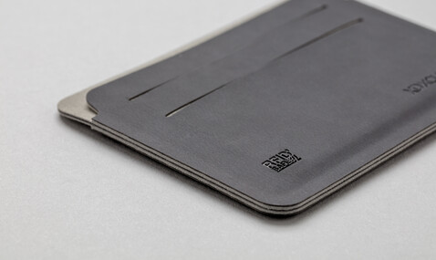 Quebec RFID Kartenhalter schwarz, grau bedrucken, Art.-Nr. P820.671