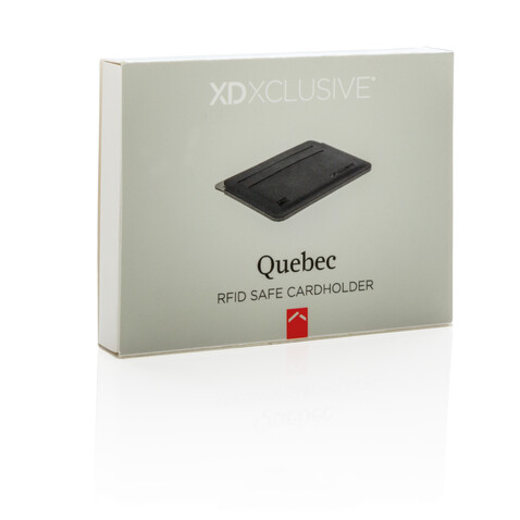 Quebec RFID Kartenhalter schwarz, grau bedrucken, Art.-Nr. P820.671