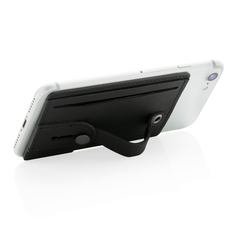 3-in1-RFID Kartenhalter für Ihr Smartphone schwarz bedrucken, Art.-Nr. P820.741