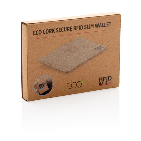 Kork RFID Slim-Wallet braun bedrucken, Art.-Nr. P820.879
