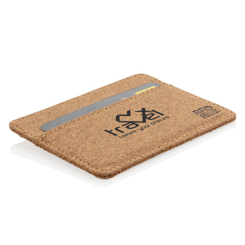 Kork RFID Slim-Wallet braun bedrucken, Art.-Nr. P820.879