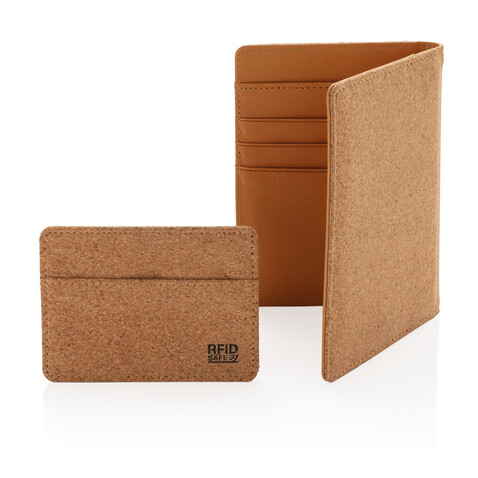 Kork RFID Slim-Wallet braun bedrucken, Art.-Nr. P820.879