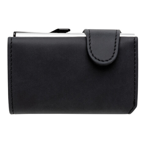 Aluminium RFID Kartenhalter mit PU-Börse schwarz bedrucken, Art.-Nr. P850.341 Aluminium RFID Kartenhalter mit PU-Börse schwarz bedrucken, Art.-Nr. P850.341