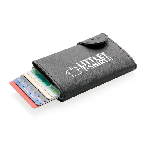 C-Secure RFID Kartenhalter und Geldbörse schwarz, silber bedrucken, Art.-Nr. P850.511