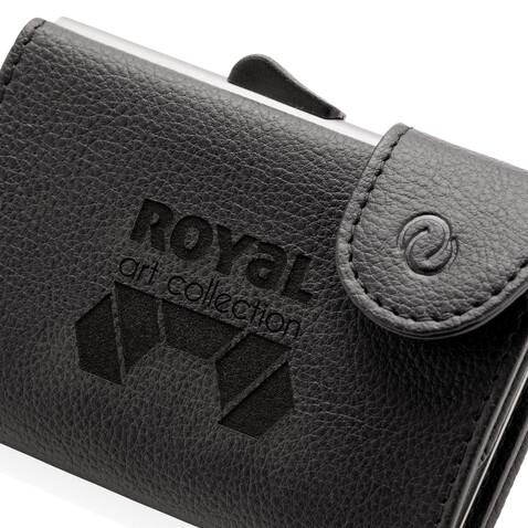 C-Secure RFID Kartenhalter und Geldbörse schwarz, silber bedrucken, Art.-Nr. P850.511