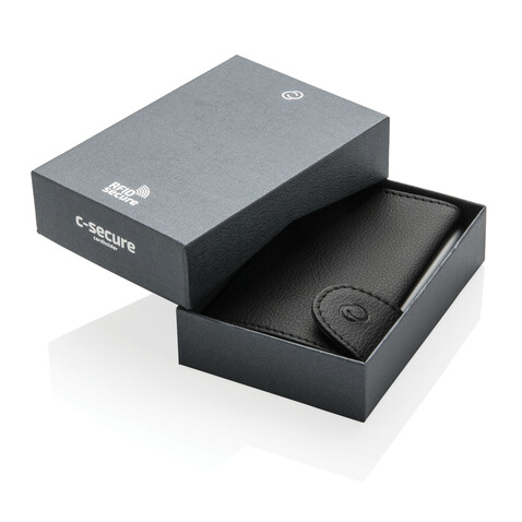 C-Secure RFID Kartenhalter und Geldbörse schwarz, silber bedrucken, Art.-Nr. P850.511