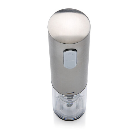 Elektronischer Weinöffner - USB aufladbar grau bedrucken, Art.-Nr. P911.392