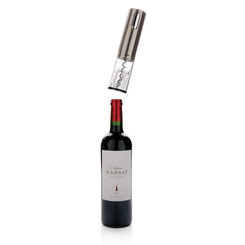 Elektronischer Weinöffner - USB aufladbar grau bedrucken, Art.-Nr. P911.392