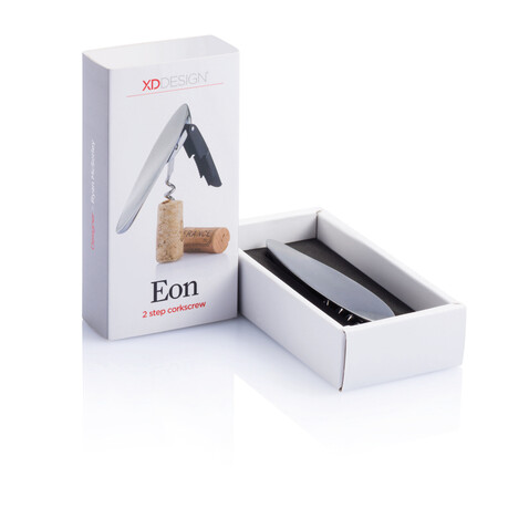 Eon Korkenzieher schwarz, silber bedrucken, Art.-Nr. P911.801