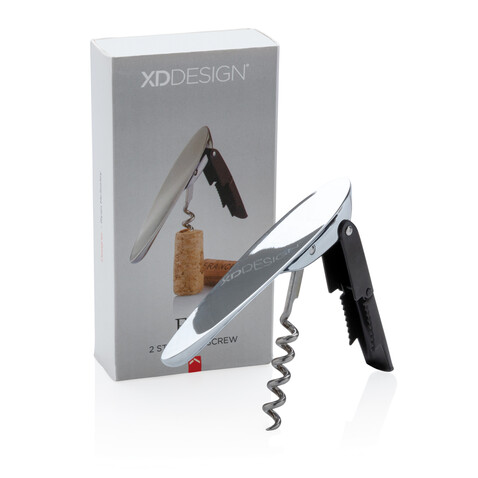 Eon Korkenzieher schwarz, silber bedrucken, Art.-Nr. P911.801