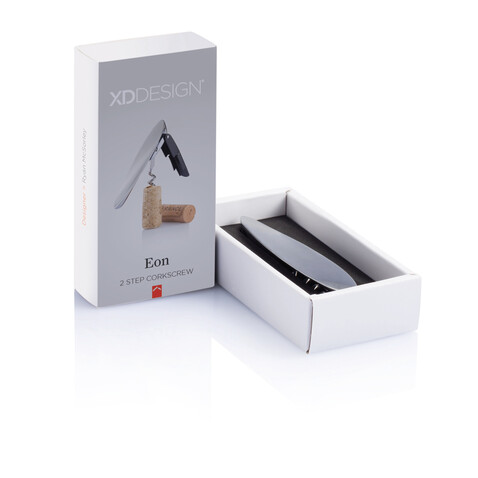 Eon Korkenzieher schwarz, silber bedrucken, Art.-Nr. P911.801