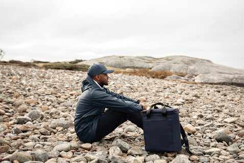 VINGA Baltimore AWARE™ Kappe aus recyceltem PET navy blau bedrucken, Art.-Nr. V453105 VINGA Baltimore AWARE™ Kappe aus recyceltem PET navy blau bedrucken, Art.-Nr. V453105
