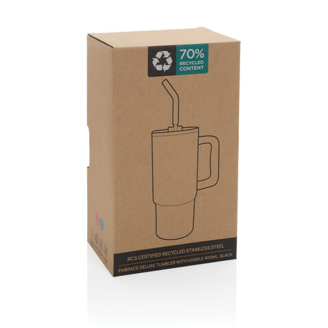 Embrace Deluxe Becher aus RCS recyceltem Edelstahl 900ml weiß bedrucken, Art.-Nr. P437.3003 Embrace Deluxe Becher aus RCS recyceltem Edelstahl 900ml weiß bedrucken, Art.-Nr. P437.3003