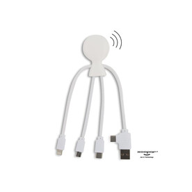2099 | Xoopar Mr. Bio Smart Charging cable with NFC - Weiss bedrucken, Art.-Nr. LT41008-N0001