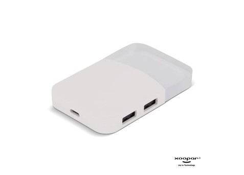2598 | Xoopar iLo Mini Hub– 4 in 1 Adapter – USB 2.0 Data Transfer - Splitter - Weiss bedrucken, Art.-Nr. LT41309-N0001