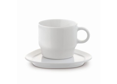 Tasse Dreieck Teller Satellite 180ml - Weiss bedrucken, Art.-Nr. LT51381-N0001