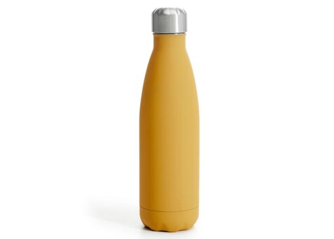 Sagaform Nils Stahlflasche Gummi 500ml - Dunkelgelb bedrucken, Art.-Nr. LT52022-N0040 Sagaform Nils Stahlflasche Gummi 500ml - Dunkelgelb bedrucken, Art.-Nr. LT52022-N0040