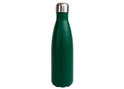 Sagaform Nils Stahlflasche Pulverbeschichtet 500 ml - Dunkelgrün bedrucken, Art.-Nr. LT52029-N0030