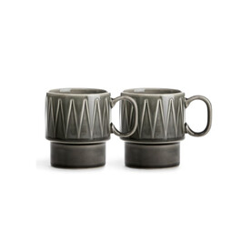 Sagaform Coffee &amp;amp; More Kaffeebecher 2 Stück 250ml - Dunkelgrau bedrucken, Art.-Nr. LT52207-N0060