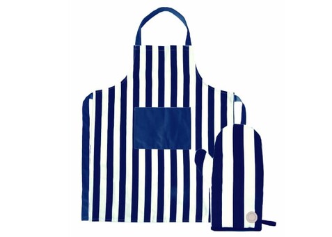 Aron Schürze & Grillhandschuh-Set - Weiss / Blau bedrucken, Art.-Nr. LT52222-N0111 Aron Schürze & Grillhandschuh-Set - Weiss / Blau bedrucken, Art.-Nr. LT52222-N0111