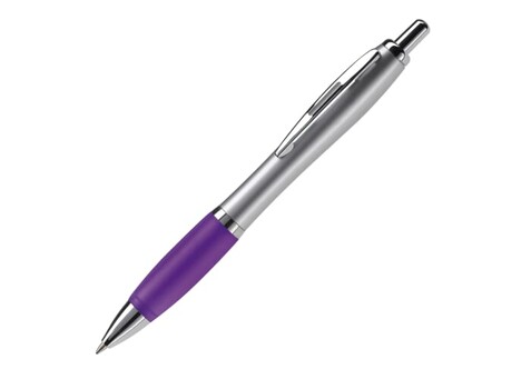 Kugelschreiber Hawaï Silver - Silber / Purple bedrucken, Art.-Nr. LT80422-N0572 Kugelschreiber Hawaï Silver - Silber / Purple bedrucken, Art.-Nr. LT80422-N0572