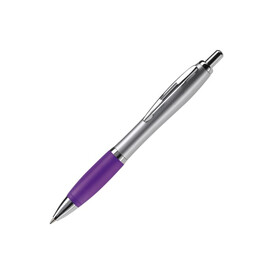 Kugelschreiber Hawaï Silver - Silber / Purple bedrucken, Art.-Nr. LT80422-N0572