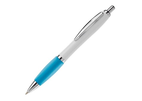 Kugelschreiber Hawaï weiß - Weiss / Hellblau bedrucken, Art.-Nr. LT80432-N0112 Kugelschreiber Hawaï weiß - Weiss / Hellblau bedrucken, Art.-Nr. LT80432-N0112