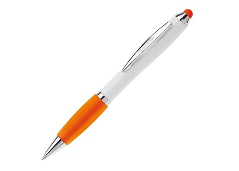 Kugelschreiber Hawaï Stylus weiß - Weiss / Orange bedrucken, Art.-Nr. LT80433-N0126 Kugelschreiber Hawaï Stylus weiß - Weiss / Orange bedrucken, Art.-Nr. LT80433-N0126