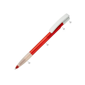 Kugelschreiber Nash Combi mit Gummigriff - Weiß/transparent / Neon Sortiment bedrucken, Art.-Nr. LT80803-N0999
