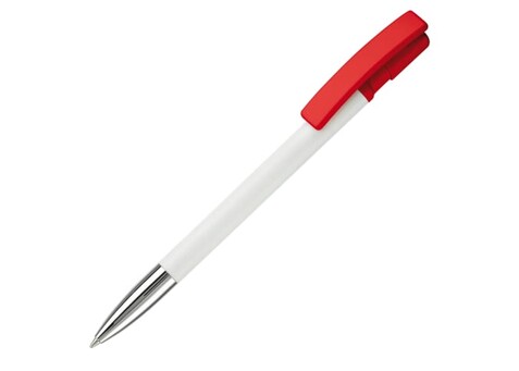 Kugelschreiber Nash Hardcolour mit Metallspitze - Weiss / Rot bedrucken, Art.-Nr. LT80804-N0121 Kugelschreiber Nash Hardcolour mit Metallspitze - Weiss / Rot bedrucken, Art.-Nr. LT80804-N0121