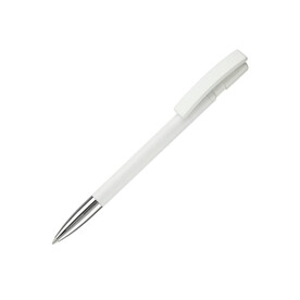 Kugelschreiber Nash Hardcolour mit Metallspitze - Weiss / Weiss bedrucken, Art.-Nr. LT80804-N0101