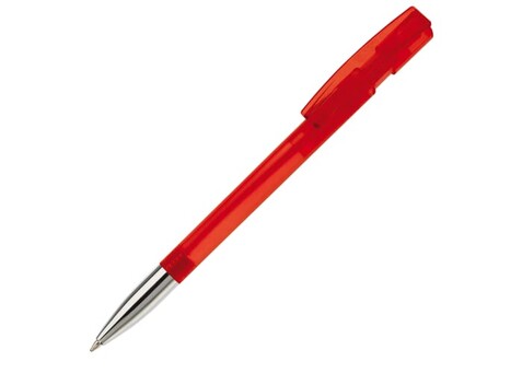 Kugelschreiber Nash Transparent mit Metallspitze - Transparent / Rot bedrucken, Art.-Nr. LT80805-N0421