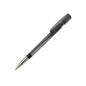 Kugelschreiber Nash Transparent mit Metallspitze - Transparent / Schwarz bedrucken, Art.-Nr. LT80805-N0402