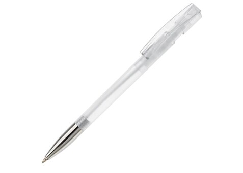 Kugelschreiber Nash Transparent mit Metallspitze - Transparent / Weiss bedrucken, Art.-Nr. LT80805-N0401