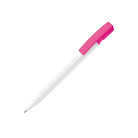 Kugelschreiber Nash Hardcolour - Weiss / Rosa bedrucken, Art.-Nr. LT80815-N0176