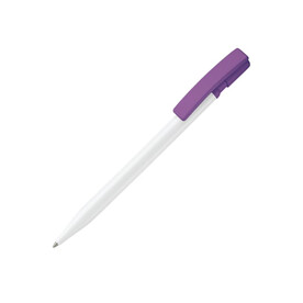 Kugelschreiber Nash Hardcolour - Weiss / Purple bedrucken, Art.-Nr. LT80815-N0172