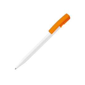 Kugelschreiber Nash Hardcolour - Weiss / Orange bedrucken, Art.-Nr. LT80815-N0126