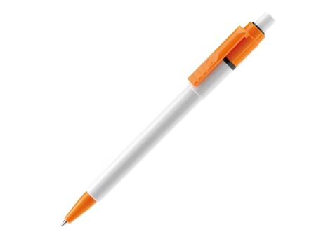 Kugelschreiber Baron Colour Hardcolour - Weiss / Orange bedrucken, Art.-Nr. LT80900-N0126 Kugelschreiber Baron Colour Hardcolour - Weiss / Orange bedrucken, Art.-Nr. LT80900-N0126