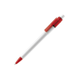 Kugelschreiber Baron Colour Hardcolour - Weiss / Rot bedrucken, Art.-Nr. LT80900-N0121