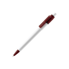 Kugelschreiber Baron Colour Hardcolour - Weiss / Weinrot bedrucken, Art.-Nr. LT80900-N0119