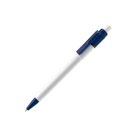 Kugelschreiber Baron Colour Hardcolour - Weiss / Dunkelblau bedrucken, Art.-Nr. LT80900-N0110