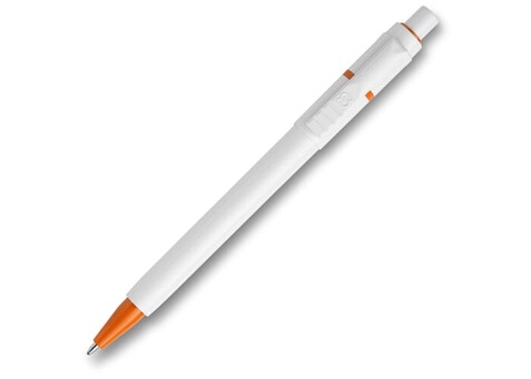 Kugelschreiber Baron hardcolour - Weiss / Orange bedrucken, Art.-Nr. LT80906-N0126 Kugelschreiber Baron hardcolour - Weiss / Orange bedrucken, Art.-Nr. LT80906-N0126