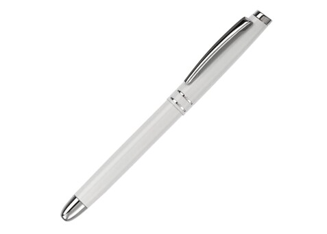 Aluminium Rollerball mit 2 Ringen - Weiss bedrucken, Art.-Nr. LT81155-N0001