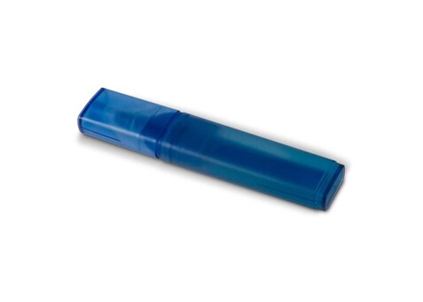 Textmarker aus R-PET-Material - Blau / Blau bedrucken, Art.-Nr. LT81286-N1111