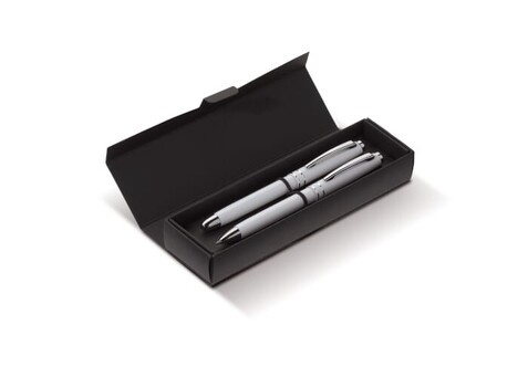 Metall Rollerball Two Stripes - Weiss bedrucken, Art.-Nr. LT82365-N0001