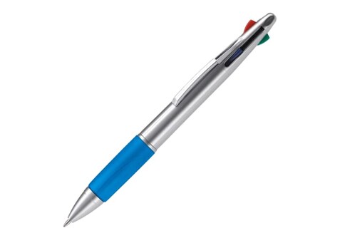 Kugelschreiber mit 4 Schreibfarben - Silber / Blau bedrucken, Art.-Nr. LT87226-N0511 Kugelschreiber mit 4 Schreibfarben - Silber / Blau bedrucken, Art.-Nr. LT87226-N0511