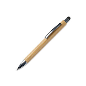 Bambus Kugelschreiber New York mit Touchpen - Schwarz bedrucken, Art.-Nr. LT87285-N0002