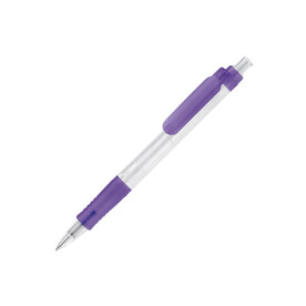 Kugelschreiber Vegetal Pen Clear Transparent - Ecru / Purple bedrucken, Art.-Nr. LT87540-N5472